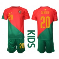 Dres Portugal Joao Cancelo #20 Domaci za djecu SP 2022 Kratak Rukav (+ kratke hlače)